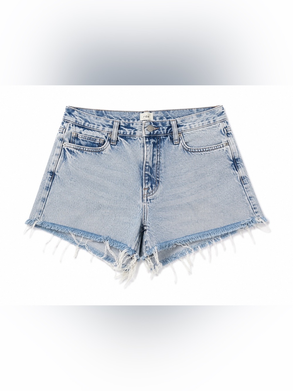 Frame Denim Light Wash Distressed Frayed Hem Shorts